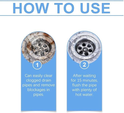 Crystal Lye Drain Opener,Powerful Pipe Dredging Agent, Sink & Drain Cleaner Powder, Toilet Cleaner Foam PowderAll-Purpose Drain Unblocker for Kitchen Bathroom Toilet Shower