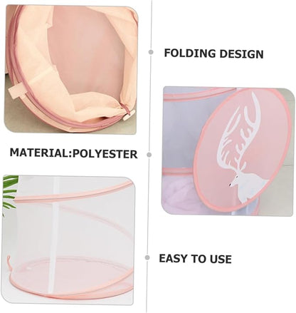 Outanaya Collapsible Laundry Hamper Handles Foldable Mesh Storage Basket for Clothes Toys and More Lightweight and Portable Organizer Macaron Color for Bedroom Bathroom and Dorm Use