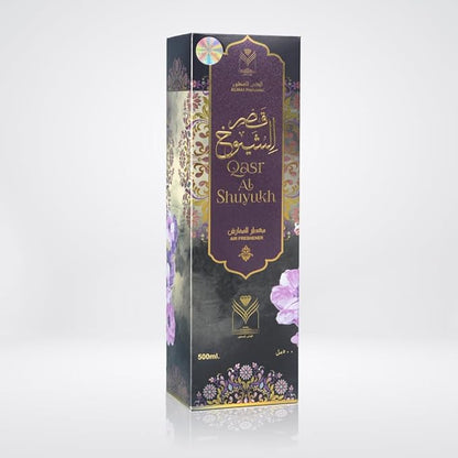 Almas Perfumes Qasr Al Shuyukh Air Freshener - 480 ML 16.9FL.OZ of Fabric spray - Natural Aged Oud Scent - Odor Fighting Room Spray - long lasting Aroma for home