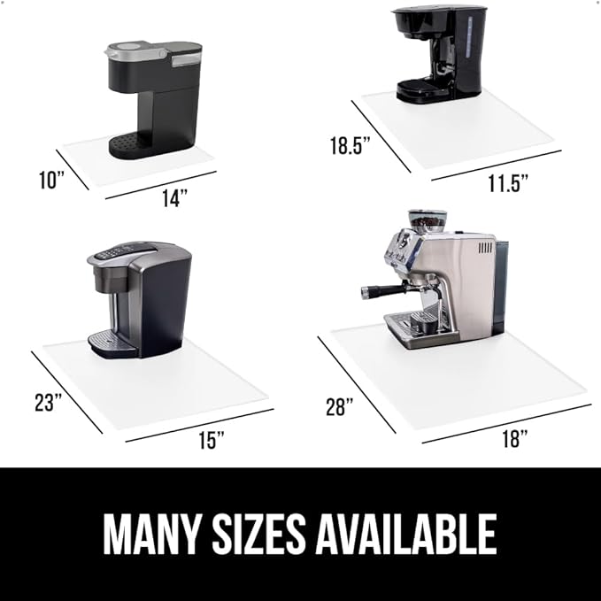 GORILLA GRIP Silicone Coffee Mat, Espresso Machine Bar Accessories, Keep Kitchen Counters Clean, Stays in Place, Waterproof and Heat Resistant Dish Drying Mats, Home Decor Essentials, 10x14, White
