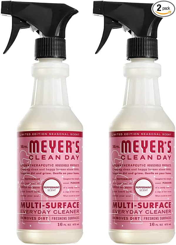 Mrs. MEYER'S Clean Day Multi-Surface Cleaner, Peppermint, 16 Fl Oz. (Pack of 2)