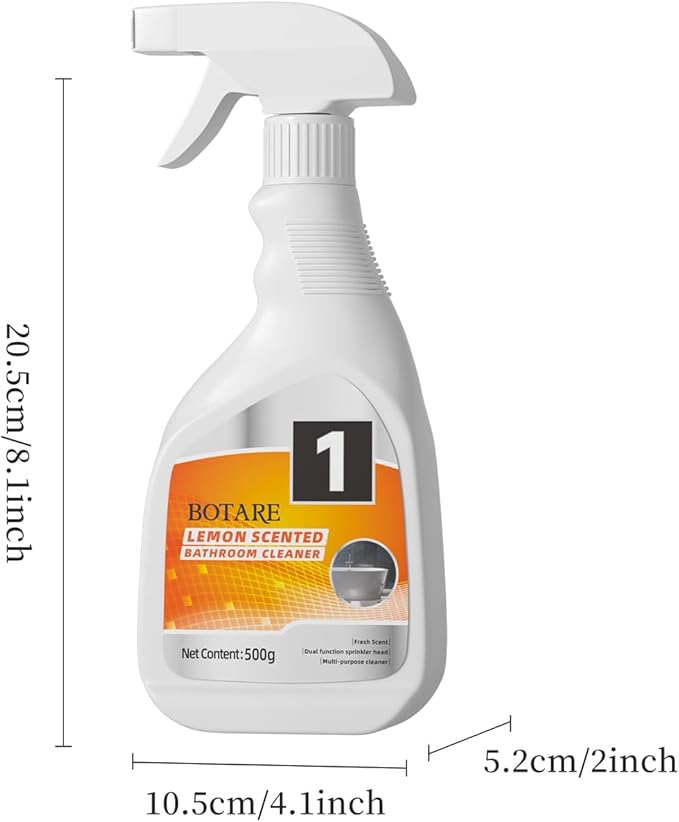 Bathroom Cleaner Spray - Removes Soap Scum, Hard Water Stains - All-Purpose Shower, Tub, Toilet, Tile, Sink and Fixtures Alternative - Fresh Scent, 17.9 oz (1-Bottle Pack with 1 Nozzles)