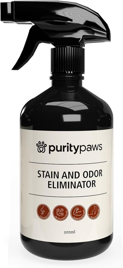Pet Stain & Odor Remover – Enzyme Cleaner for Dog & Cat Urine, Feces & Vomit – Carpet, Upholstery, Mattress & Tile – Non-Toxic, Pet Safe – 500ml