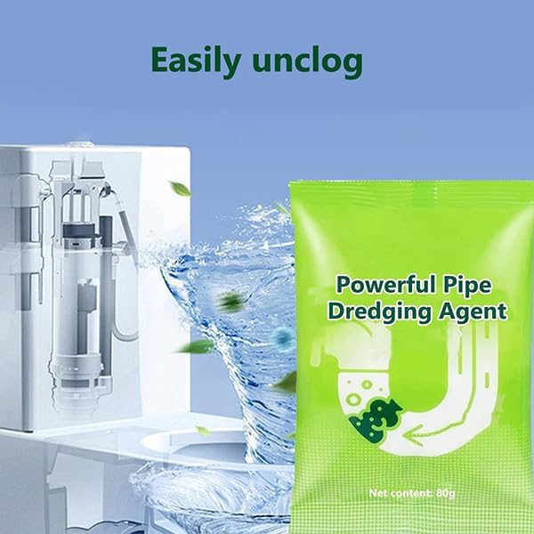 High Speed Drain Cleaner Foaming Powder,Powerful Pipe Dredging Agent,Unclogger Powerful Sink and Drain Cleaner Powder for Pipeline Unblocking,Unclog Toilet (4pcs)