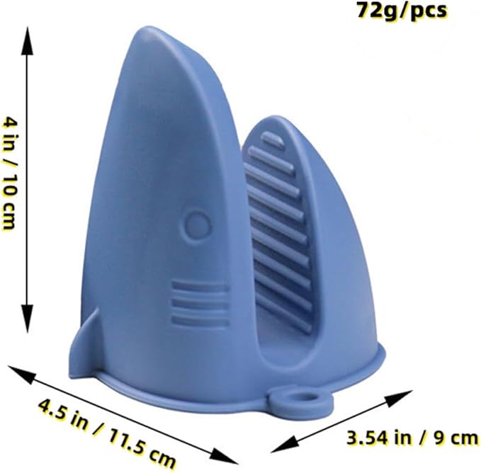 Silicone Oven Mitts Heat Resistant, Silicone Potholders for Kitchen, Air Fryer,Baking, Mini Rubber Oven Glove (Blue)