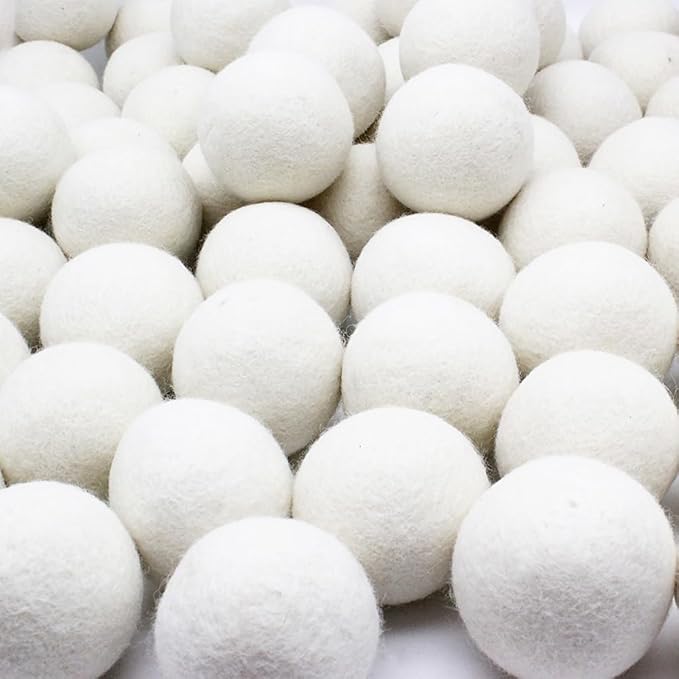 Wooland Wholesale Bulk Laundry XL Premium Wool Dryer Balls-100% New Zealand Organic Wool Natural Fabric Softener for Sensitive Skin, Babies (1200 Count)