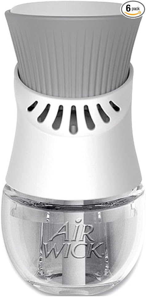 Air Wick - 78046 plug in Scented Oil Warmer, White, Essential Oils, Air Freshener,6.3" x 2.3" x 3.7" , 6.0 Count