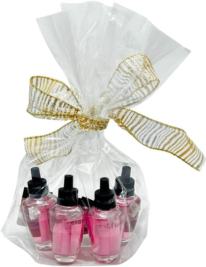 Bath & Body Works IN THE STARS Wallflowers Refills 4-Pack – Gift Set with 30-Inch Metallic Gold & Silver Striped Ribbon Bow for Holidays – 0.8 fl oz Each