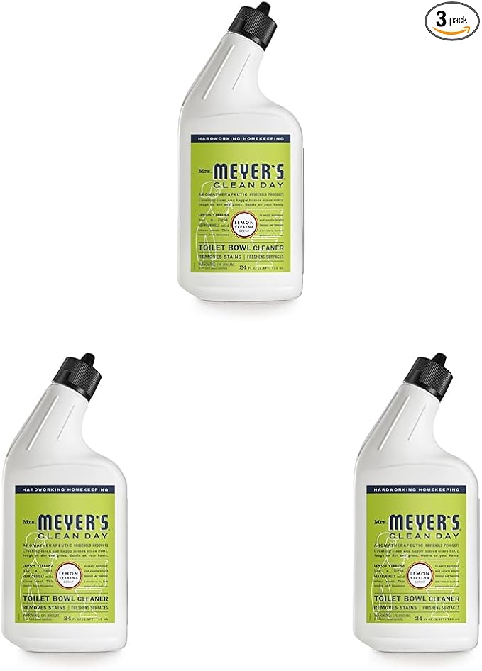 Mrs. MEYER'S CLEAN DAY Liquid Toilet Bowl Cleaner, Stain Removing, Lemon Verbena, 24 oz (Pack of 3)
