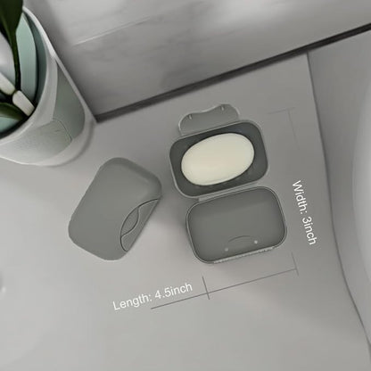 Travel Soap Holder Bar Soap Dish Shower Soap Saver Case Container Box for Bathroom Camping Gym Vonpri (Gray Without Bag)
