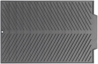 Silicone Dish Draining Mat, Eco Friendly Dish Drying Mat Kitchen Counter Anti-Skid and Heat Insulation Pad, Sink Drainer Mat with Dense Drainage Grooves (M (17"×13"))