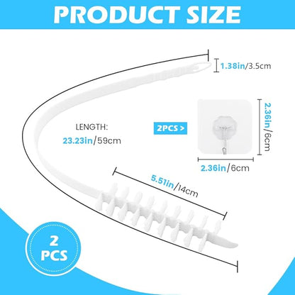 2PCS Washing Machine Cleaning Brush,Rolling Washing Machine Cleaner Front Loader Cleaning Tools with Storage Hook(23.23x5.51x1.38inch)