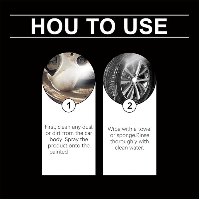 Rust Remover Spray, 3.38 Fl.oz Car Scratch Remover, Iron Stain Cleaner, Rust Dissolver for Multiple Surfaces Metal, Tools, Cars, Chains
