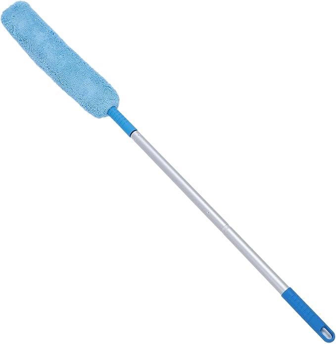 Ceiling Fan Duster Extendable Duster with Long Handle, Bendable Dust Removal Tool Multipurpose Soft Fleece Duster for High Ceiling Blinds Furniture Cracks Corner