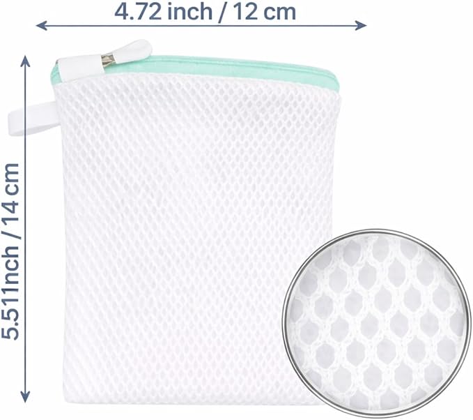5 Pack Small Mesh Laundry Bags for Delicates (4.7 x 5.5 Inch), Mini Wash Bags for Laundry Pods, Socks & Underwear, Prevent Loss & Tangling, Reusable Foldable Washing Bags for Home & Travel
