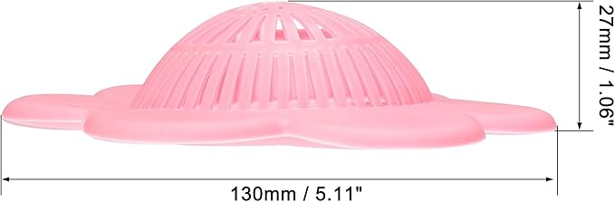 uxcell Kitchen Sink Strainer, Silicone Sink Disposal Stopper Flexible Drain Sieve Hair Catcher Pink 2pcs