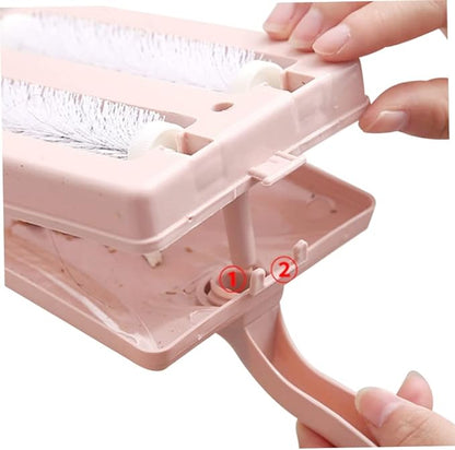 Carpet Debris Brush Double-Roller Sofa Sweeper Handheld Dusting Cleaner Pink Carpet Debris Brush,Double-Roller Cleaning Brush,Carpet dusting Brush,Carpet Sofa Sweeper,Carpet Cleaning Brush