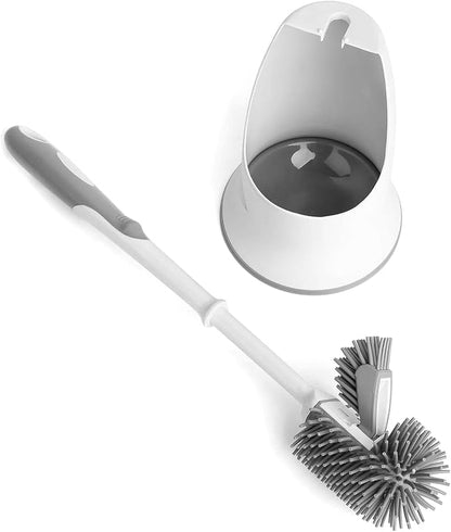 KeFanta Toilet Brush and Holder 2PACKS,Silicon Toilet Bowl Cleaning Brush Set,Under Rim Lip Brush and Storage Caddy for Bathroom