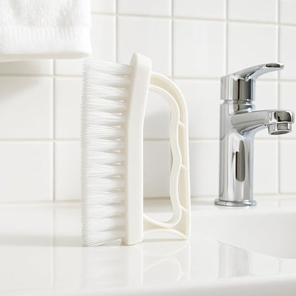 Iron Handle Multi-Purpose Cleaning Scrub Brush – Durable White Plastic Bristles, Comfortable Grip, Lightweight Household Tool for Kitchen, Bathroom, and More