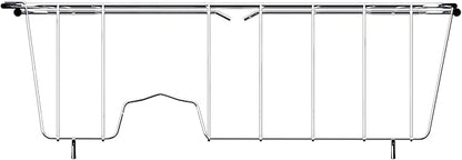 NiuYichee Stainless Steel Dish Drying Rack(15"L x 8.3"W x 4.2"D), Expandable Fruit & Vegetable Drain Rack over Sink, Dish Drainer Rack in Sink, with Stainless Steel Utensil Holder & 16" Silicone Mat