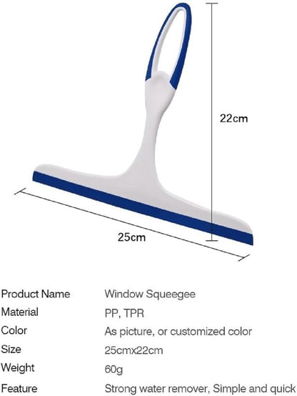 2Pcs Shower Squeegee, Squeegee for Bathroom, Glass, Shower Glass, Window, 9.8 "