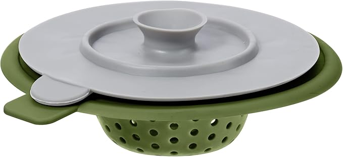 OGGI Silicone Sink Strainer & Stopper Set- Great Kitchen Sink Strainer, Silicone Drain Stopper, Sink Drain Strainer, Sink Plug 4.6˝ Diameter Rim, Green