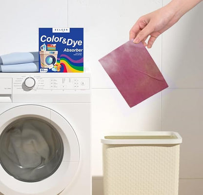 Xcleen Color Absorber Laundry Sheets 80 Count, Dye Catcher to Prevent Clothes from Smearing, Fragrance Free Color Trapping Sheets for Home School or Apartment