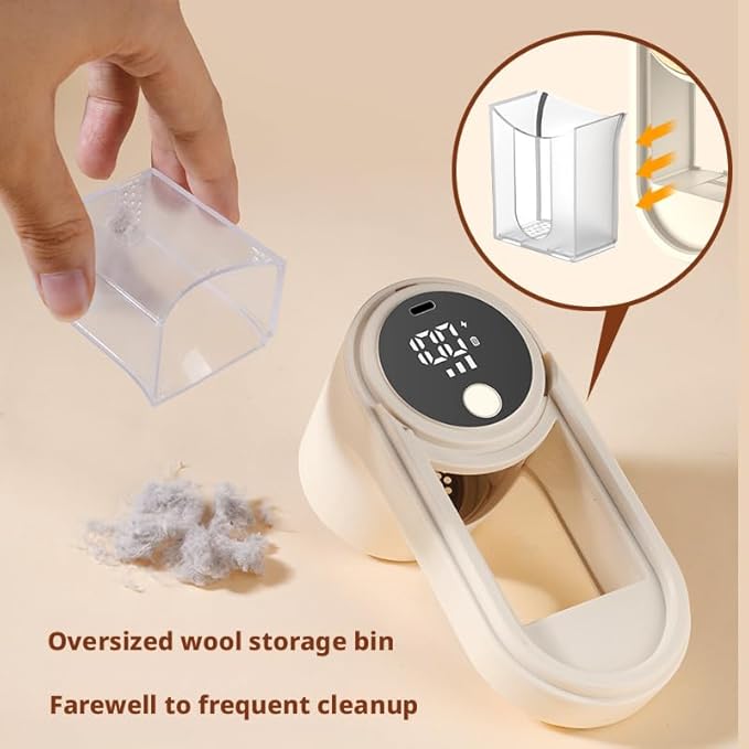 Rechargeable Fabric Shaver, Electric Lint Remover with 3-Speed LED Screen, Portable Fuzz Trimmer for Sweaters, Furniture, Blankets - Safe & Efficient Pilling Remover (Smart Gray)