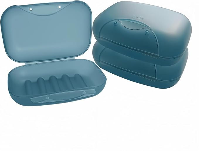 Travel Soap Holder Bar Soap Dish Shower Soap Saver Case Container Box for Bathroom Camping Gym Vonpri (Blue 3pack Without Bag)