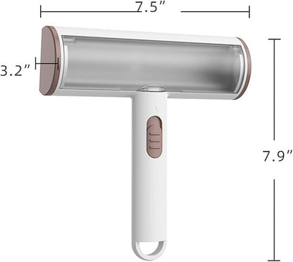 Pet Hair Remover, Lint Brush - Reusable Lint Roller for Cat & Dog Hair on Couch, Carpet, Rugs & Bedding - Portable, Eco-Friendly, No Need for Lint Roller Refills (Brown & White)