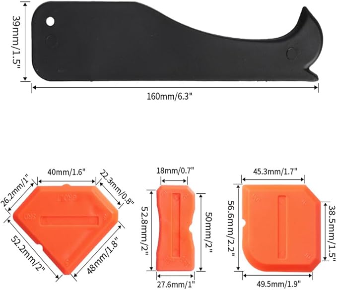 9 in 1caulk smoothingand Grouting Tool, silicone remover，Sealant Trimming and Removal Tool with Grout Squeegee for Bathrooms, Windows, Doors, Kitche