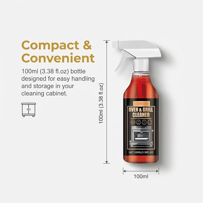 Kitchen Heavy Oil Cleaner Spray,Clean Spray Cleaner for Ovens,Countertops,Stovetop,100Ml All Purpose Kitchens Heavy Oil Cleaning Agent (2PC)