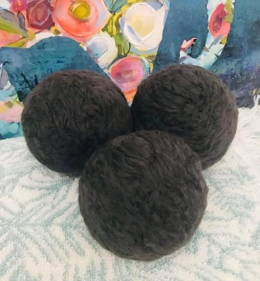Organic Bamboo Dryer Balls~Infused with Activated Charcoal(Set of 3 Dryer Balls)