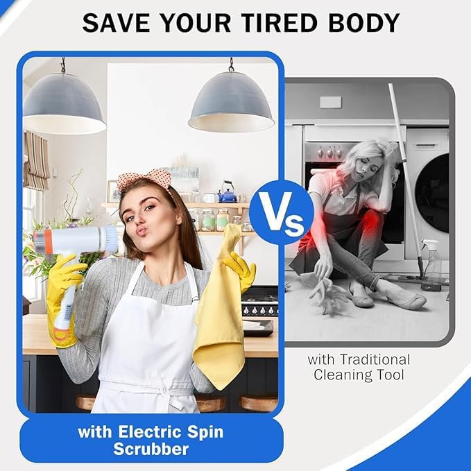 Can add Cleaning Cleaner ,Electric Spin Scrubber Handheld scrubbers for Cleaning， Electric Dishgun，Spin Brush for Cleaning Set，5 Replaceable Brush Heads Kitchen, Shower, Floor, Bathroom Turboscrub