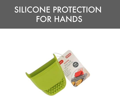 Dexas Mini Silicone Oven Mitt with Raised Nibs, Heat Resistant to 450°F, Green, Dishwasher Safe 3.5 Inches