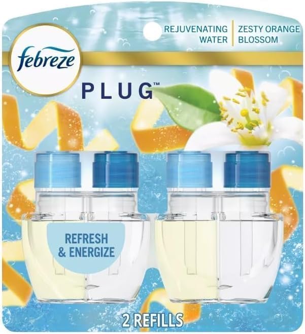 Febreze Plug with Fade Defy Technology Air Freshener - New Limited Edition - (2) of 0.87 fl oz Refills (Refresh & Energize)