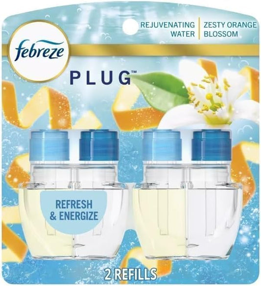 Febreze Plug with Fade Defy Technology Air Freshener - New Limited Edition - (2) of 0.87 fl oz Refills (Refresh & Energize)