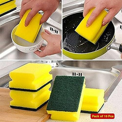Absorbent Kitchen Dishes Washing Up Sponges, Foam, Standard, Pack of 20