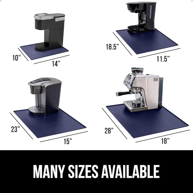 GORILLA GRIP Silicone Coffee Mat, Espresso Machine Bar Accessories, Keep Kitchen Counters Clean, Stays in Place, Waterproof and Heat Resistant Dish Drying Mats, Home Decor Essentials, 11.5x18.10, Navy