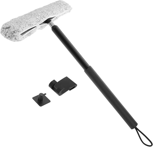 Telescopic Window Squeegee and Stainless Steel Glass Wiper, Extendable Shower Mirror Cleaner for Bathroom, Car, and Home Window Cleaning Tool