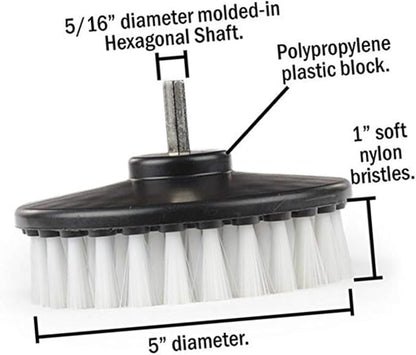 3pcs Drill Cleaning Brush for Upholstery Leather and Carpets Hollow Design Yellow for Efficient Household Cleaning