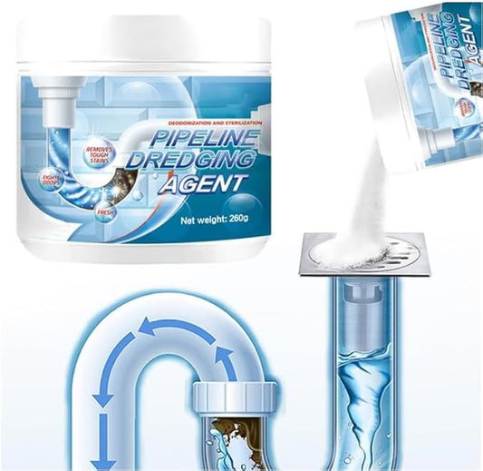 Strong Pipeline Dredging Agent, Powerful Pipe Dredging Agent for Kitchen and Toilet Pipelines, Drain Clog Remover, Toilet Cleaner Foam Powder,Fast-Acting Pipe Maintainer for Sink Bathtub Clogs
