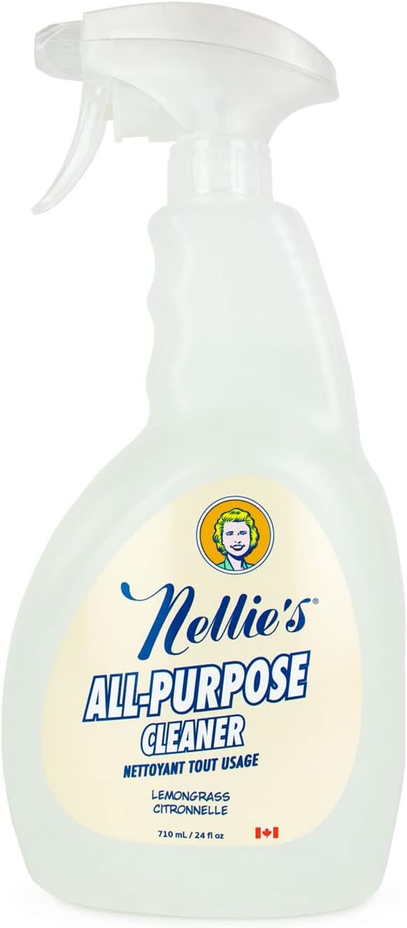 Nellie's All-Purpose Cleaner - Lemongrass Scent - Multi-Surface Cleaning for Kitchens, Bathrooms, and More - Plant-Based Formula - Leaping Bunny Certified - Free from Harsh Chemicals (Made in Canada)