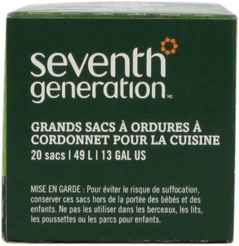 Seventh Generation Drawstring Kitchen Trash Bags 13 gal, 20 Bags