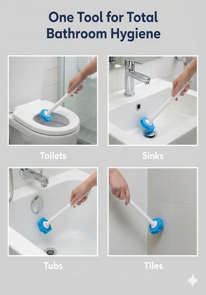 Disposable Toilet Brush for Bathroom Cleaning, Toilet Brush and Holder Set, Deep Cleaning Toilet Bowl Cleaner with Replaceable Heads, Hygienic Storage Design (Replacement Heads - 24pcs Purple)