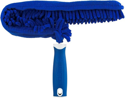 Unger Connect and Clean Microfiber Ceiling Fan Duster, Household Cleaning Supplies to Trap Dust and Dirt, Reusable and Machine Washable Sleeve, Compatible with Threaded Poles for Higher Access