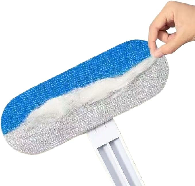 Carpet Rake for Pet Hair Removal Matted Carpet Blackboard Window Screen Cleaning Brush Set, Long Handle Pet Furs Dog Cat Hairs Remover Couch Lint Brush Set, Dog Hair Broom 4 in 1, 24.45" Washable