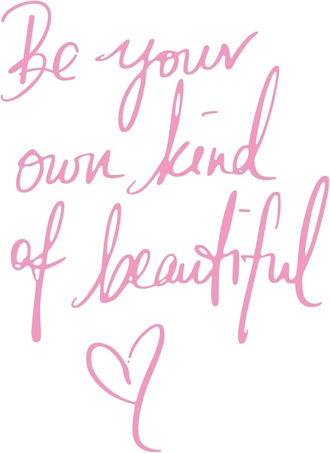 Wall Stickers Inspirational Quote, Wall Decals Peel and Stick, Be Your Own Kind of Beautiful Quote Art Lettering Wall Stickers for Girls Bedroom Living Room Office Home Background Decoration(Pink)