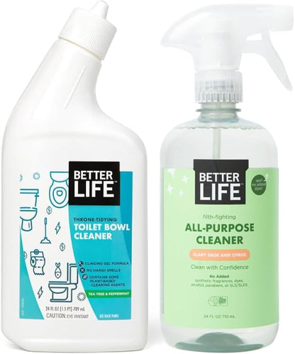 Better Life Toilet Bowl Cleaner 1-Pack + All Purpose Cleaner 24 Oz 1-Pack Clary Sage and Citrus