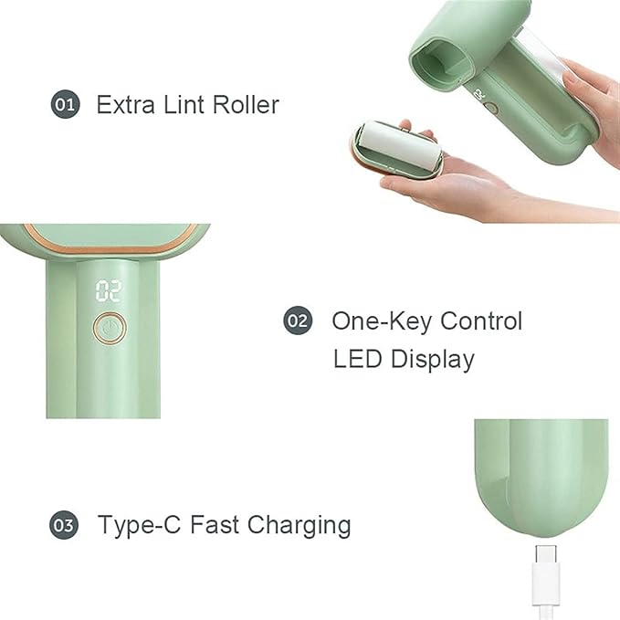Fabric Shaver Professional Electric Lint Remover Dual-Head Fabric Shaver 3 Speeds, Rechargeable Sweater Couch Fabric Lint Pill Shaver for Clothes, Furniture, Carpet